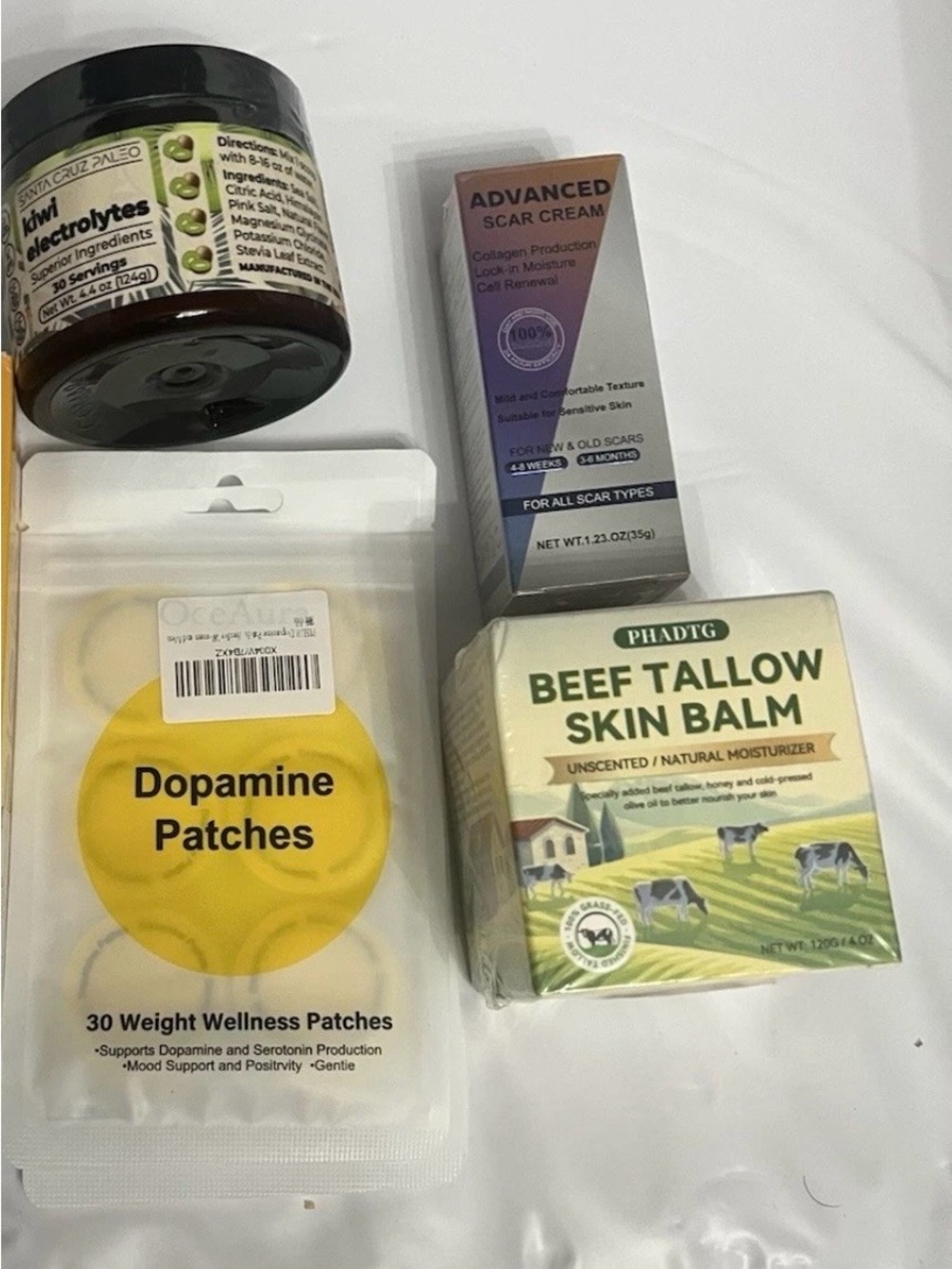 Beef Tallow Skin Balm bundle – Unscented Natural Moisturizer (Cream/Green)